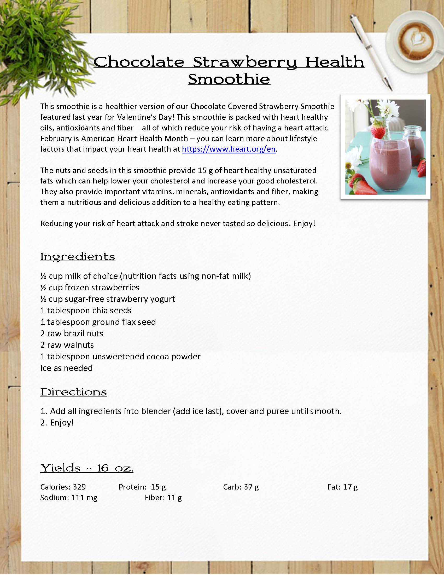Chocolate Strawberry Health Smoothie