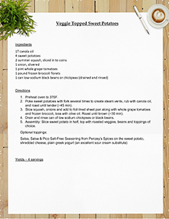 Veggie Topped Sweet Potatoes