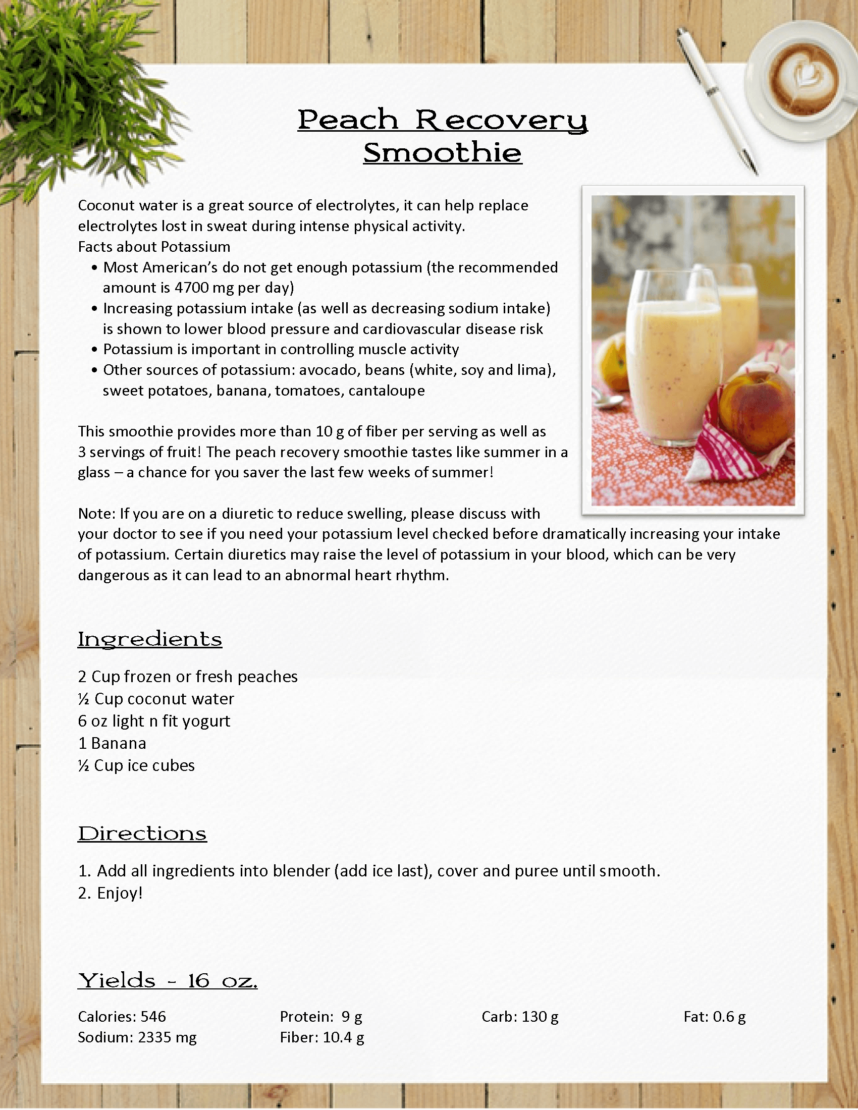 Peach Recovery Smoothie