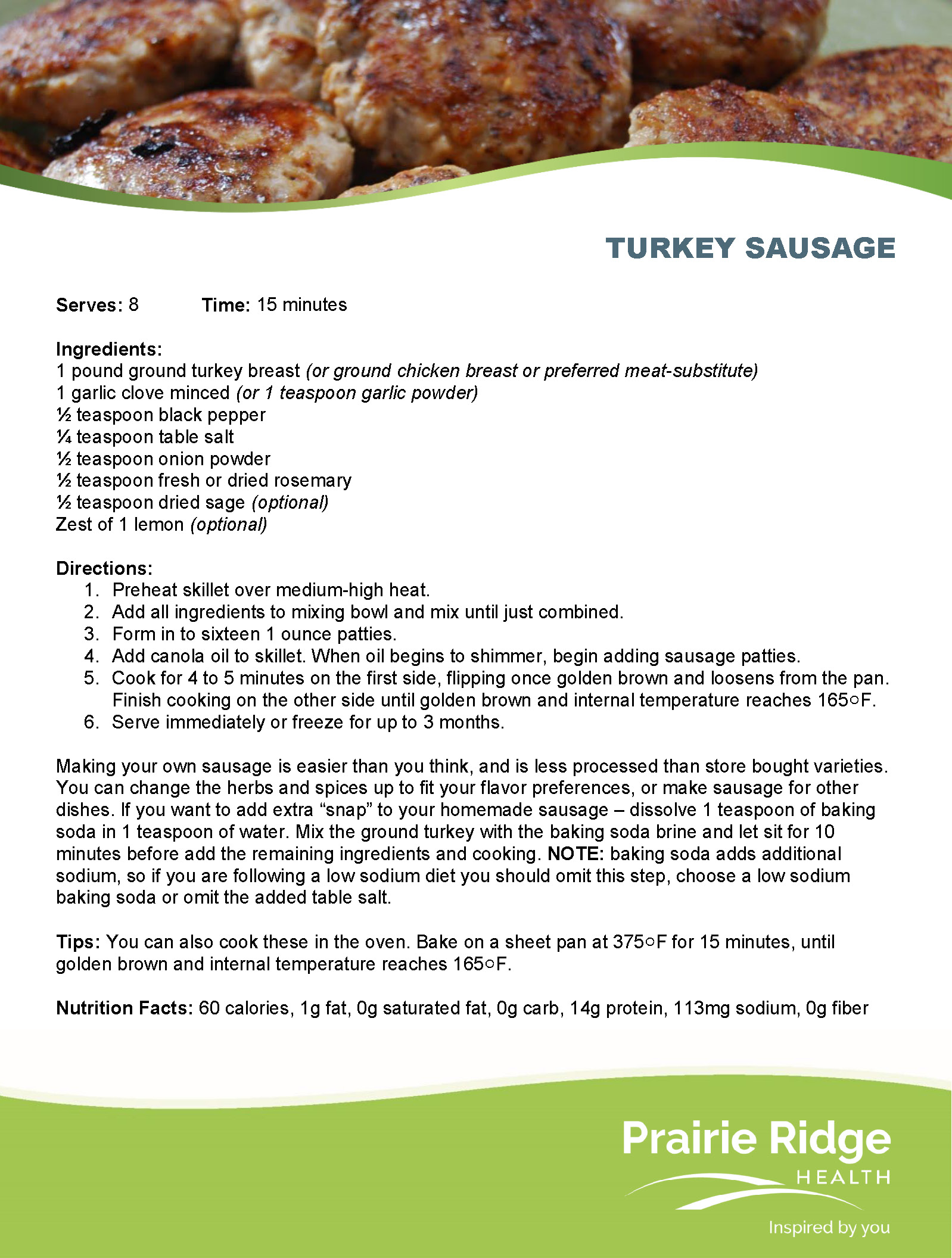 Turkey Sausage