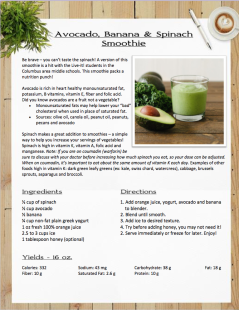 Avocado, Banana, and Spinach Smoothie     