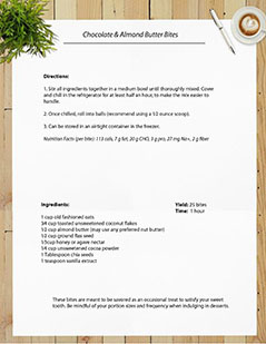 Chocolate and Almond Butter Bites