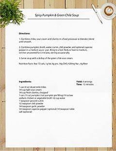 Spicy Pumkin and Green Chile Soup